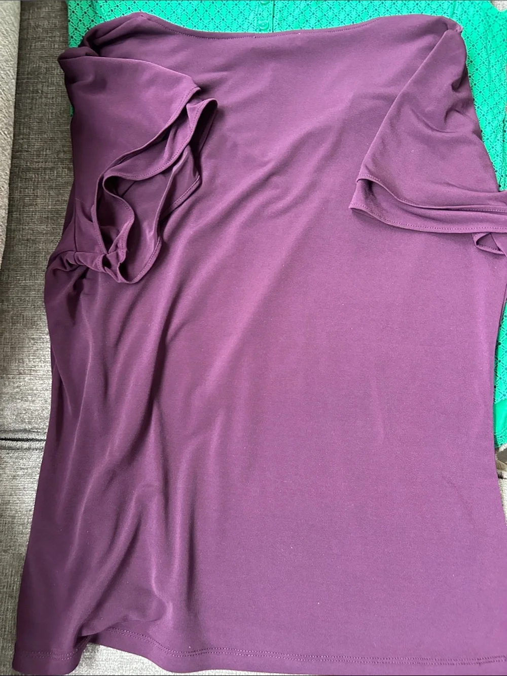 Calvin Klein Plum, Green & Gray-Blue Women’s Top Trio - Picture 5 of 7